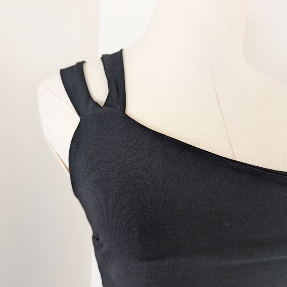 *Free with Purchase* 90's Jacob Mini Dress Asymmetrical Fitted Tight One Strap - Picture 7 of 11